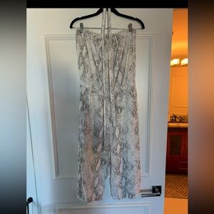 Vintage Havana Snake Print Cropped Jumpsuit